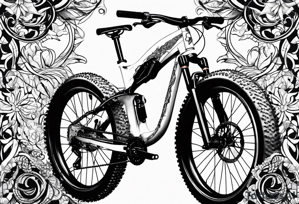 Mountain bike with the frame made of a copperhead body tattoo idea