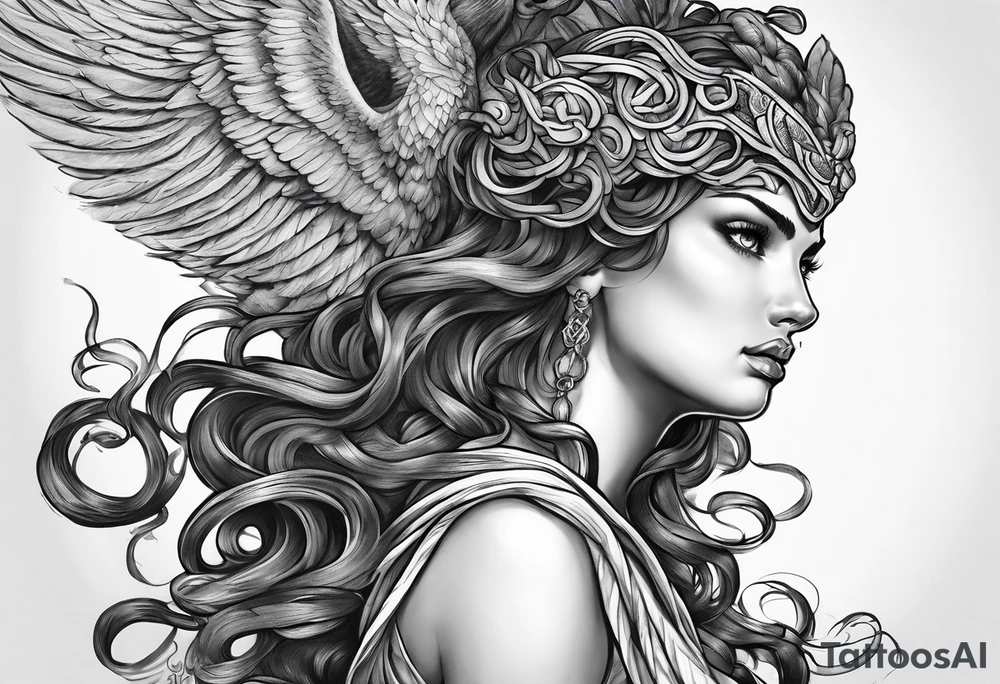 Medusa and harpy sleeve tattoo idea