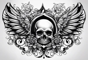 Cancer ribbon chest tattoo tattoo idea