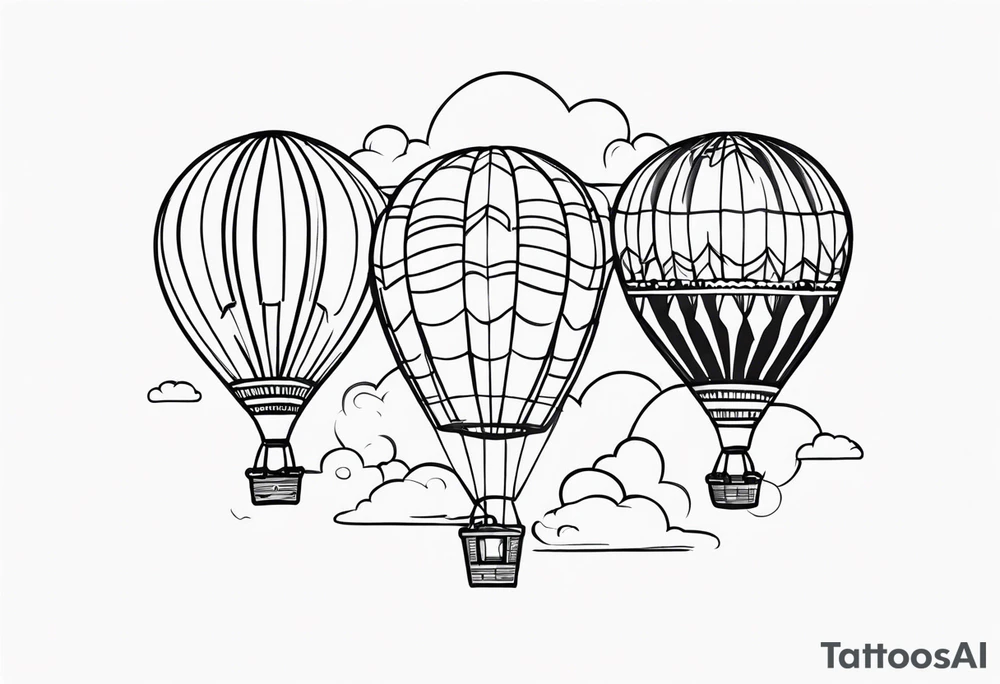 Whimsical Hot Air Balloon tattoo idea