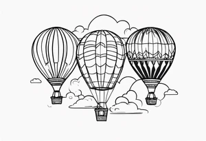 Whimsical Hot Air Balloon tattoo idea