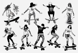 skater girl tattoo idea