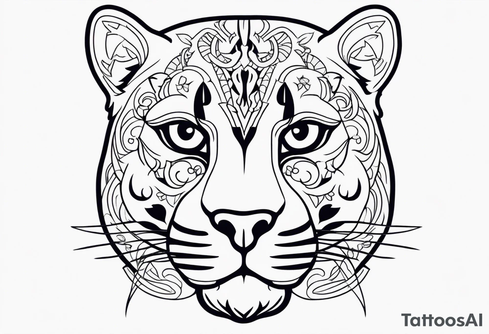 Panther with traditional tattoos tattoo idea