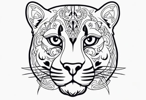 Panther with traditional tattoos tattoo idea