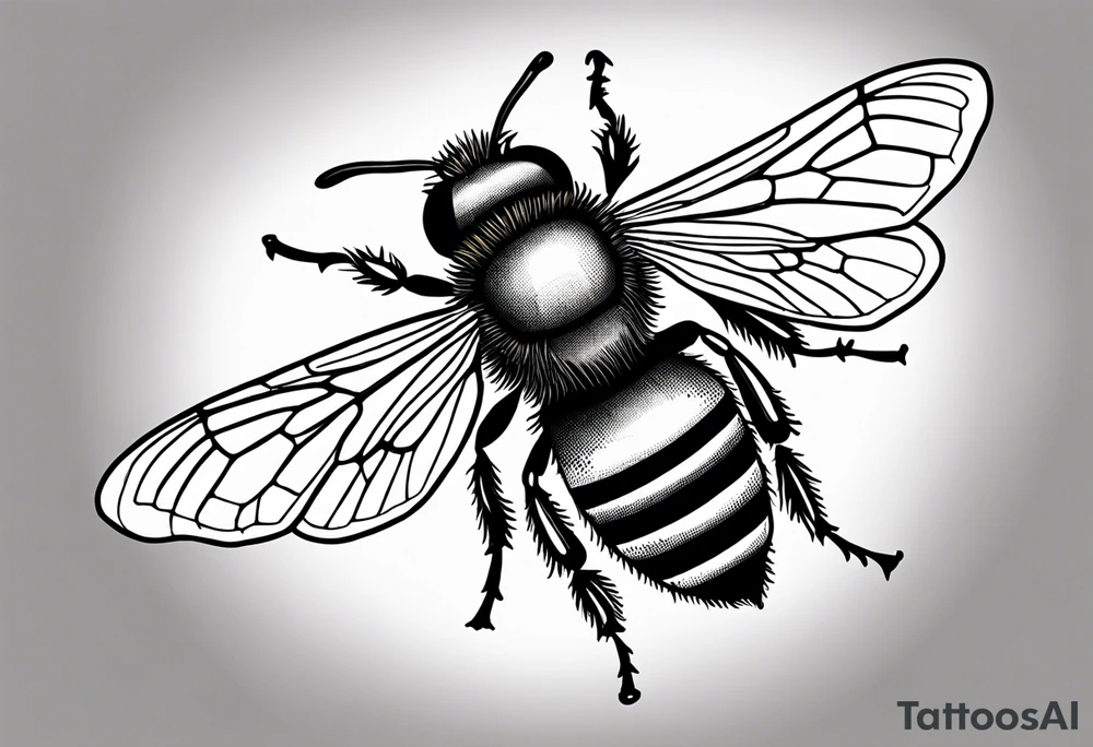 Realistic bee tattoo idea