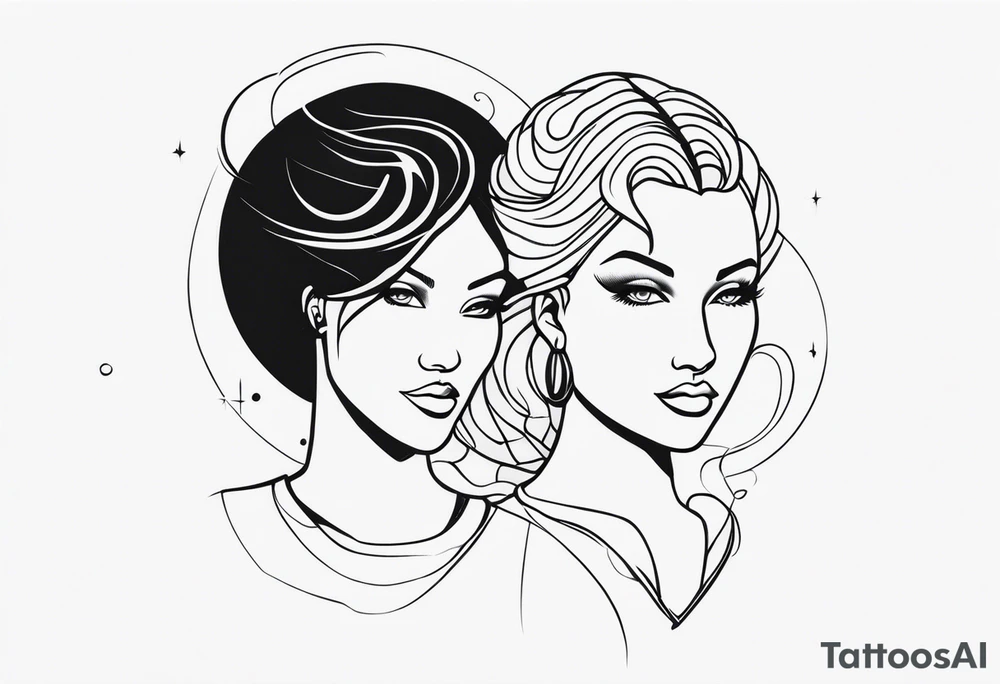 Gemini family unique tattoo idea