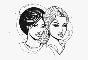 Gemini family unique tattoo idea