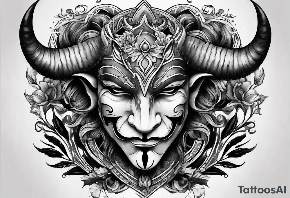 Anonymous with horns tattoo idea