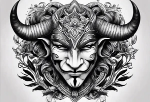 Anonymous with horns tattoo idea