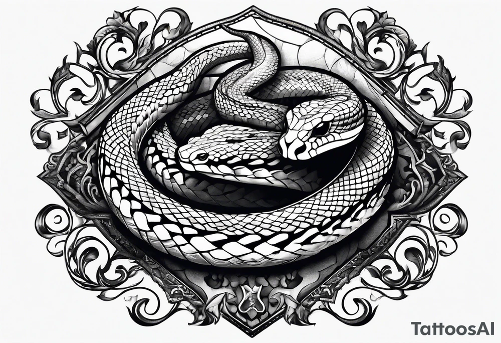 snakes in the shape of a spade tattoo idea