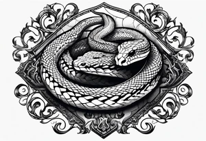 snakes in the shape of a spade tattoo idea