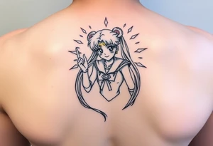 legendary sailor moon with energy aura and power effects tattoo idea