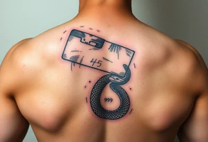 A butcher’s cleaver cutting the head off a snake…. The tail of the the snake is 999
The cleaver has the thousandth tattoo idea