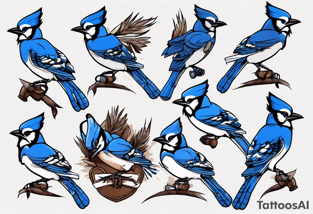 boxing bluejay tattoo idea