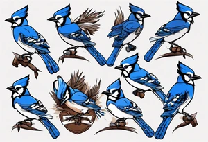 boxing bluejay tattoo idea