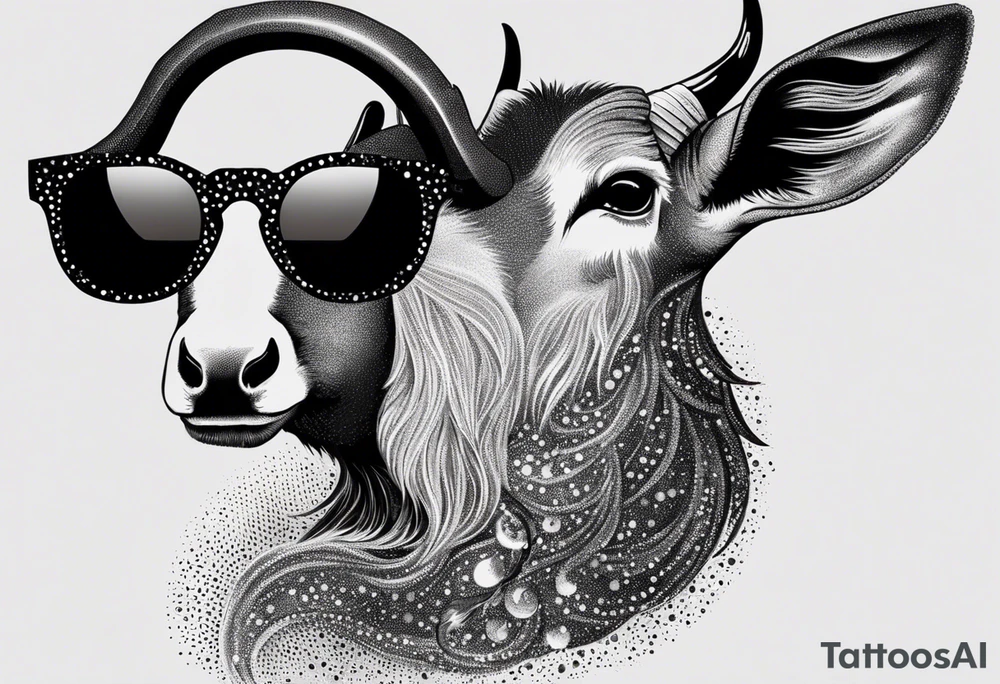capricorn with sunglasses and shotgun tattoo idea