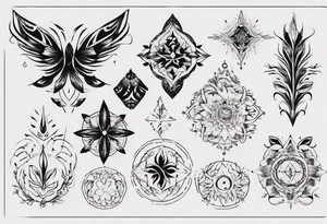Minimalist Ornemental delicate tattoo idea