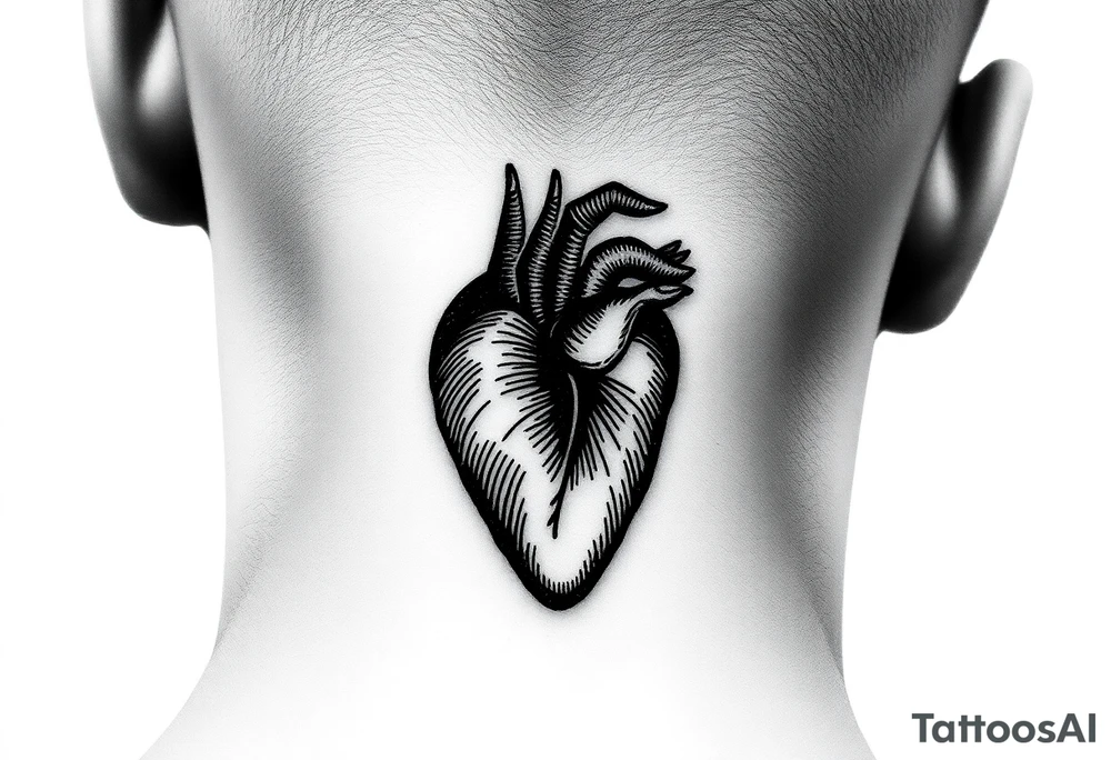 Thumbprint heart shape tattoo idea