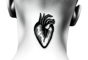 Thumbprint heart shape tattoo idea
