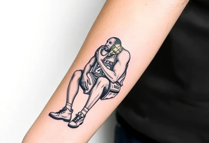 Kobe Bryant sitting with trophy tattoo idea