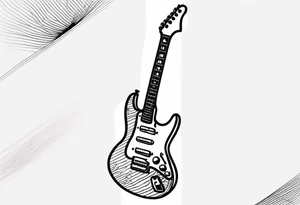 electric guitar with distorted audio signal coming out of cable plug tattoo idea