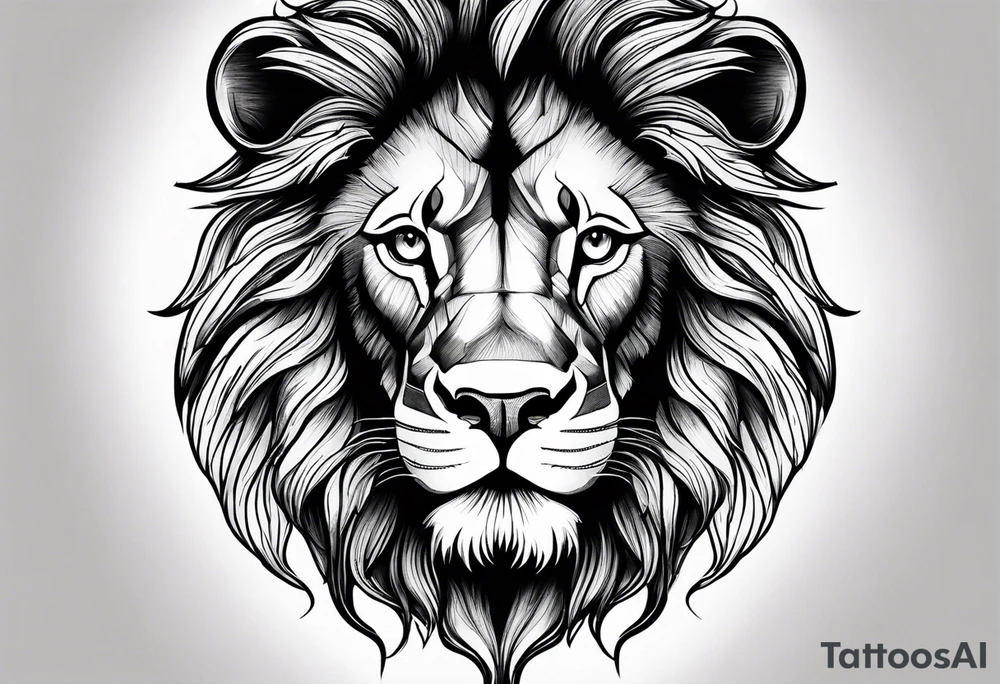 powerful majestic lion, close-up tattoo idea