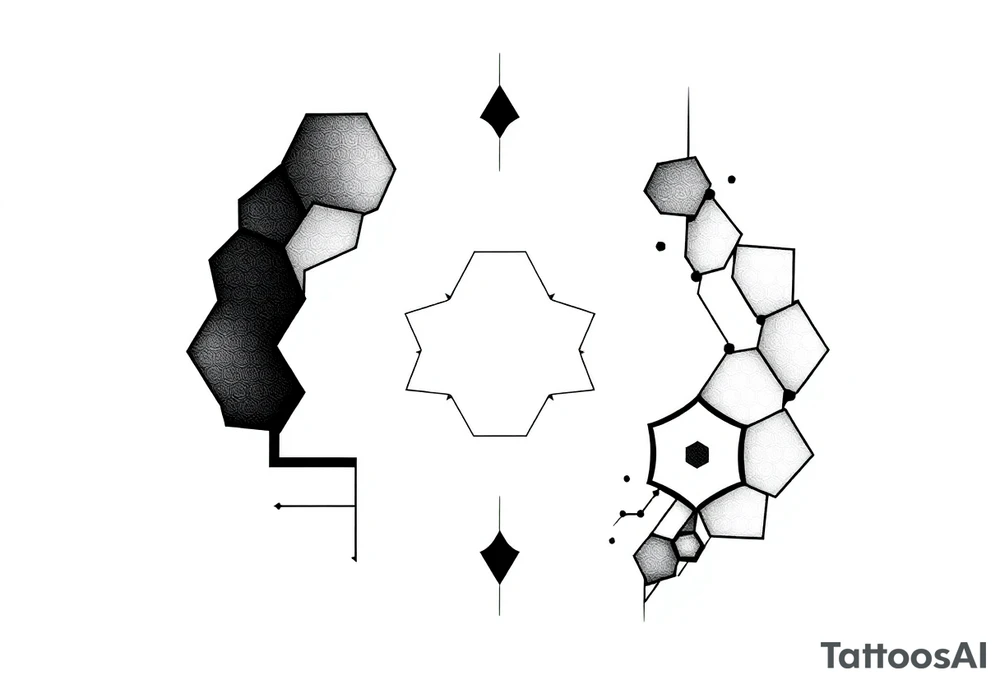 Hexagonal sleeve tattoo idea