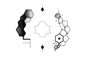 Hexagonal sleeve tattoo idea