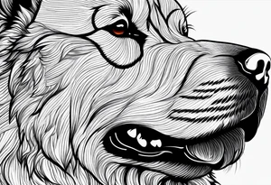 Chow chow dog fine line tattoo tattoo idea