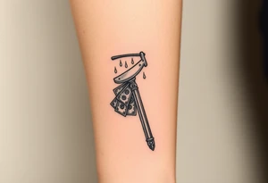 Barber pole  Razor with raining  money tattoo idea