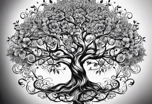 Family tree with names tattoo idea