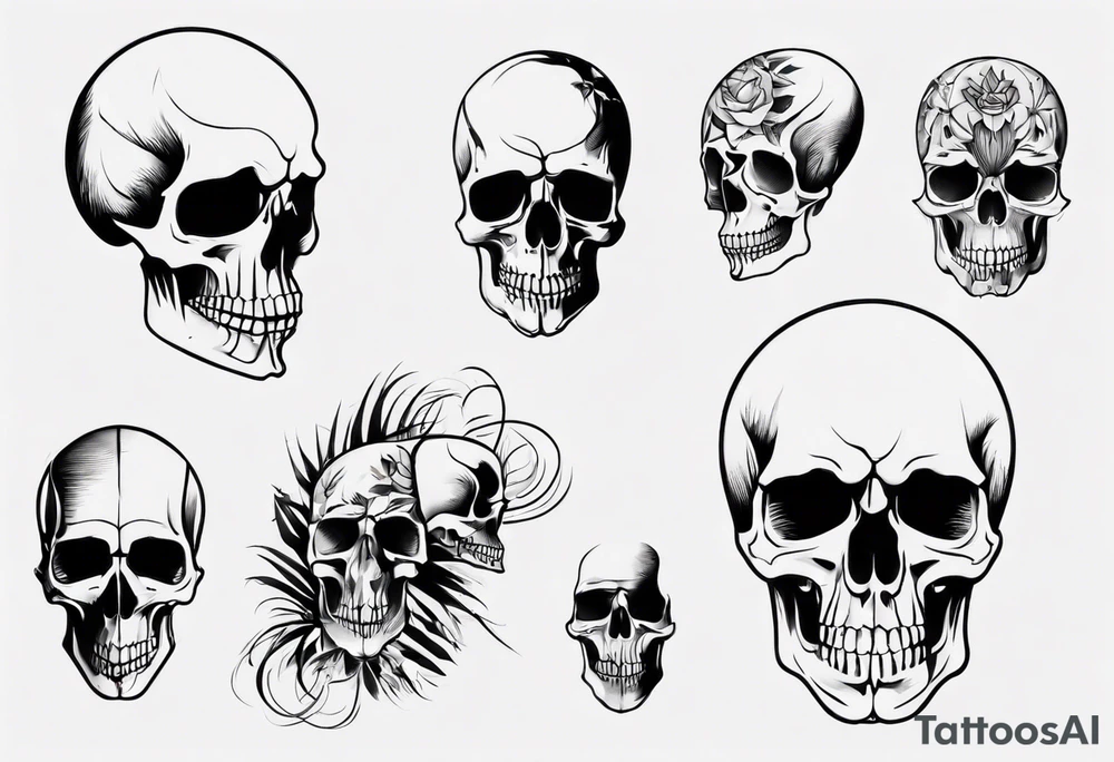 Skull from side tattoo idea