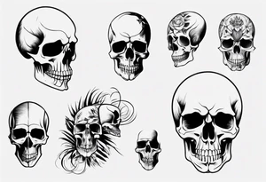 Skull from side tattoo idea