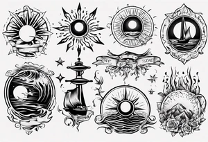 Wasser Nymphe Sonne tattoo idea
