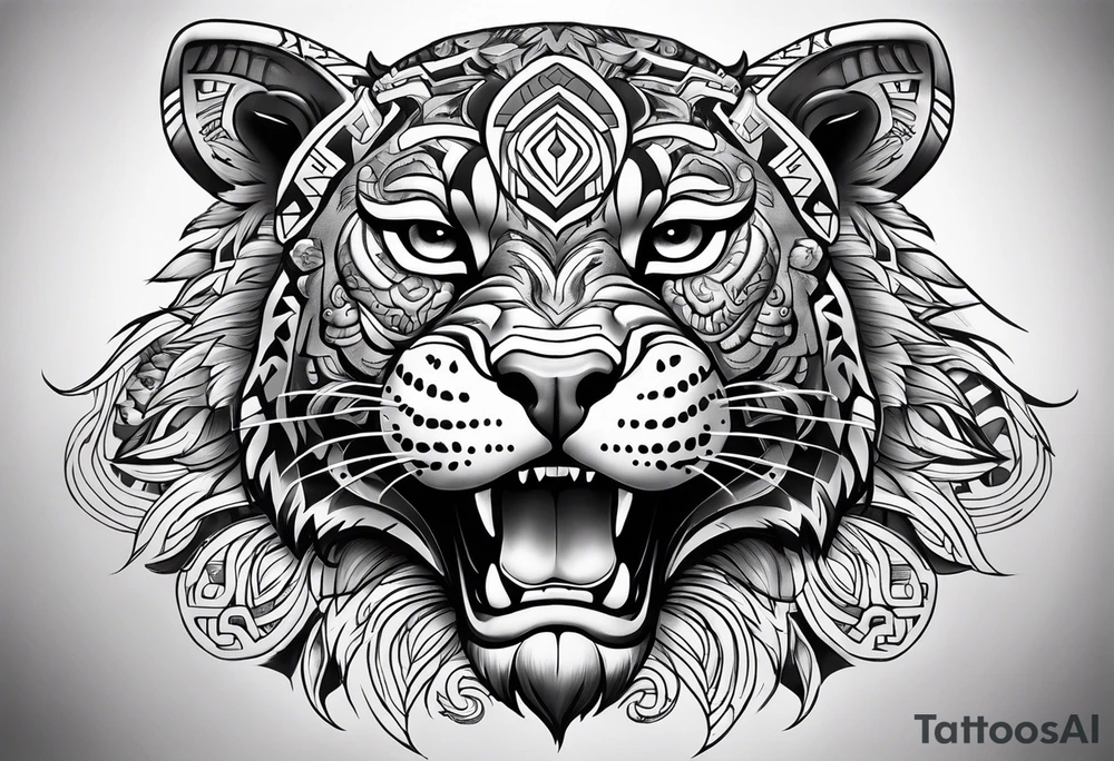 aztec jaguar chicano homage tattoo idea