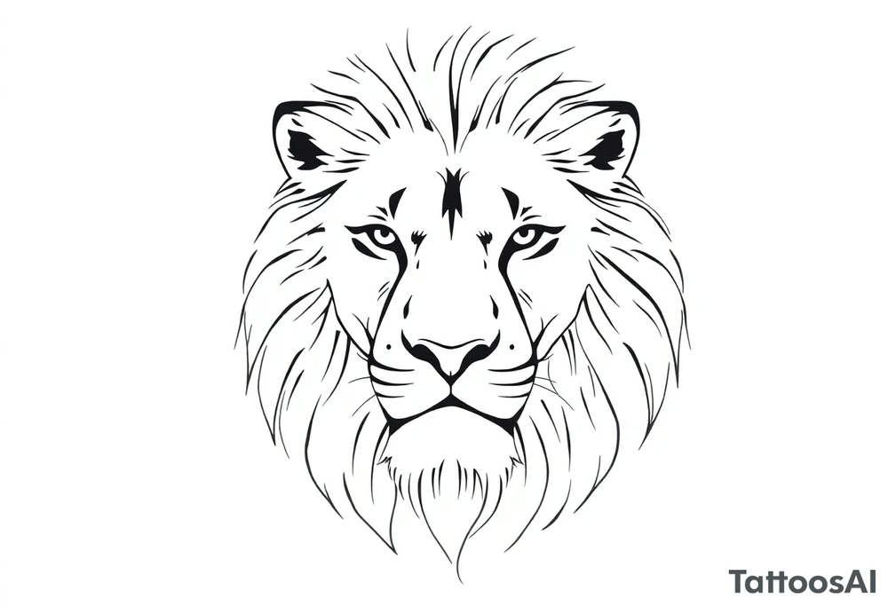 powerful majestic lion, close-up tattoo idea