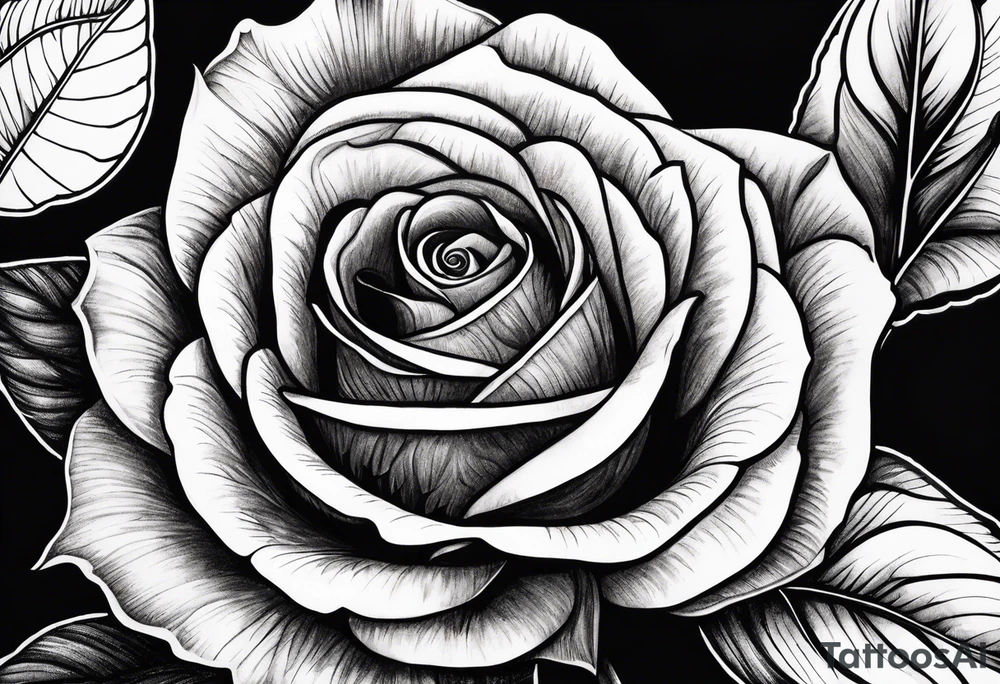 single red rose, black background tattoo idea
