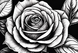 single red rose, black background tattoo idea