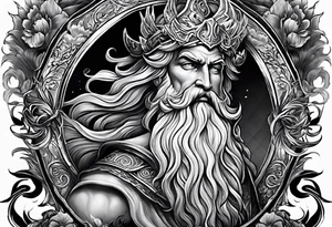 Full fattoo sleeve with Zeus, Poseidon and Hades. tattoo idea