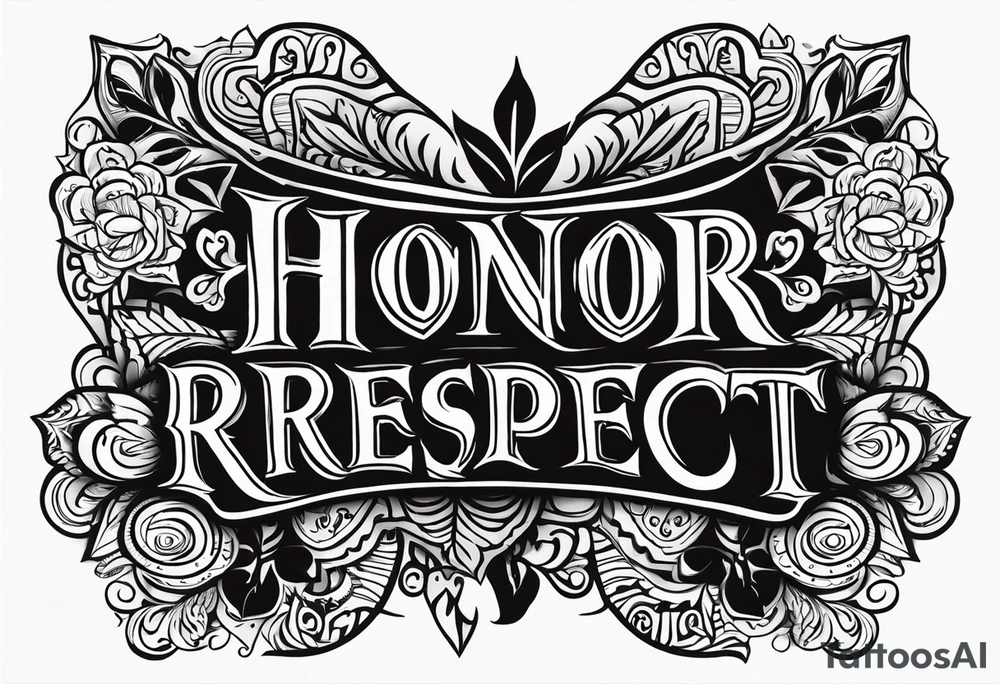 Honor love respect tattoo idea
