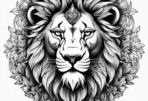 Lion and 3 aries tattoo idea