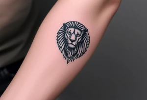 Lion in Egyptian theme tattoo idea