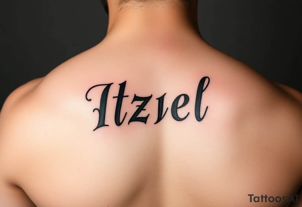 Itzel name on arm tattoo idea