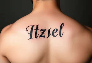 Itzel name on arm tattoo idea
