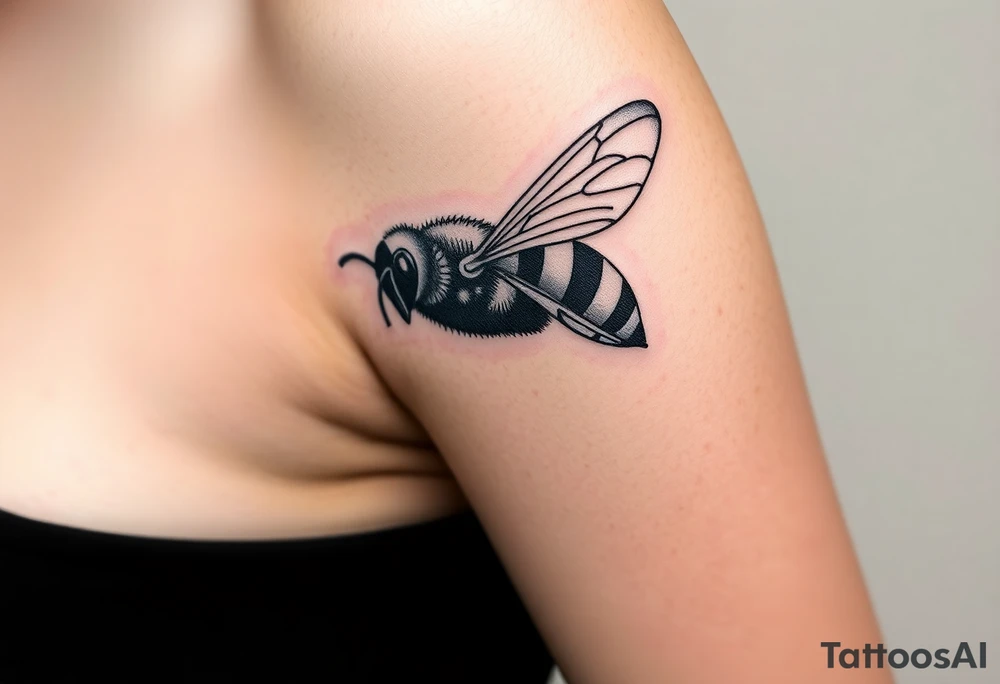 pilot bumble bee flying an airplane tattoo idea