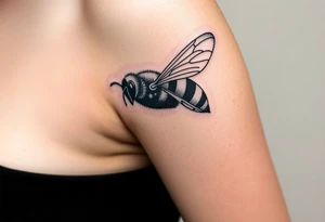 pilot bumble bee flying an airplane tattoo idea