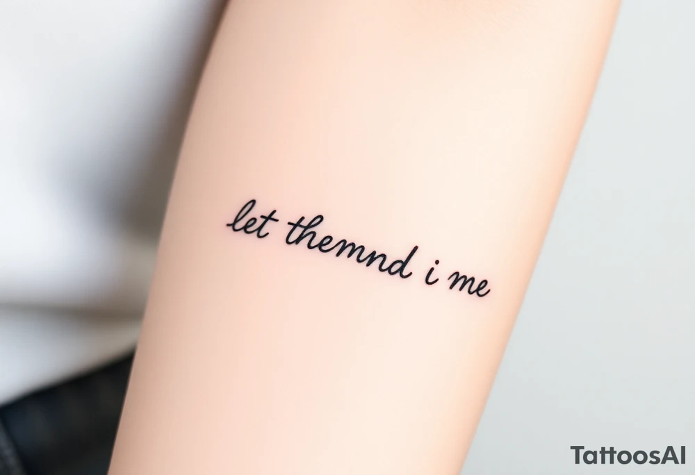 “let them and let me” small dainty fine line tattoo idea