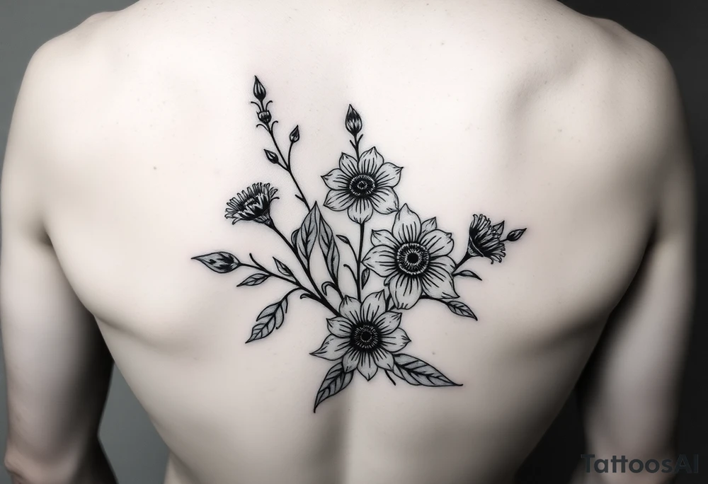 cover up for foot tattoo using wild flowers tattoo idea