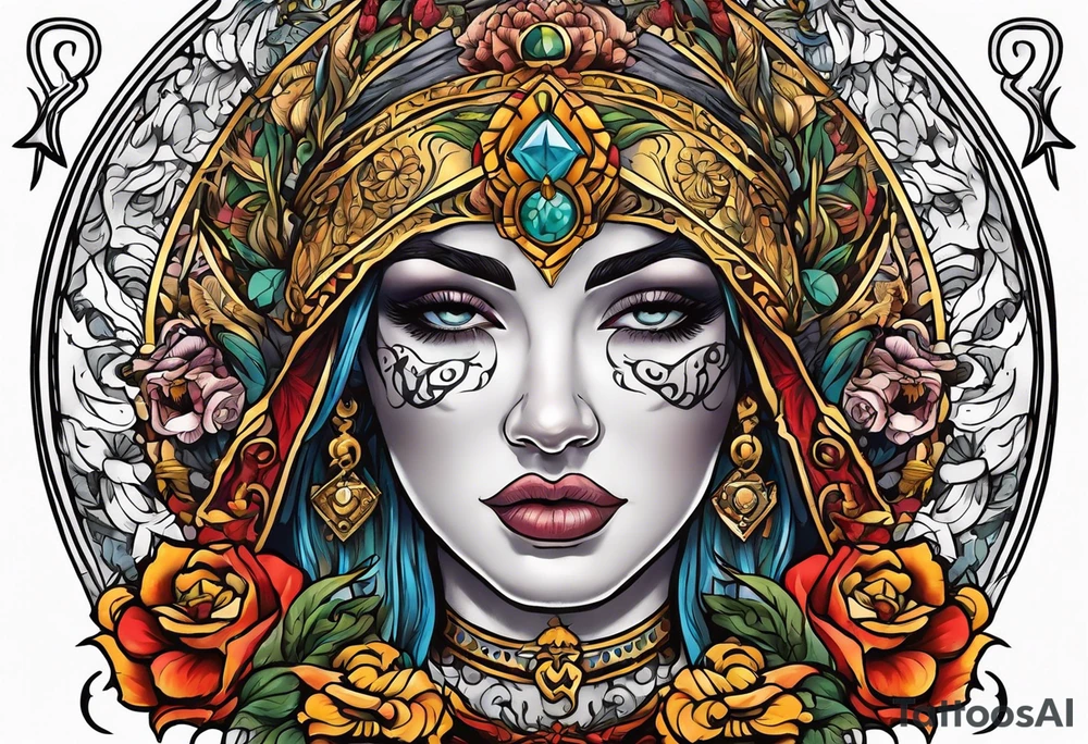 The idea of strength in a tarot card tattoo idea