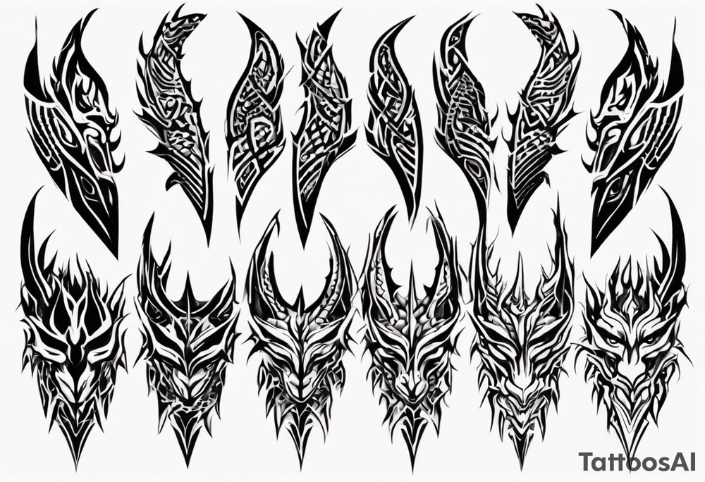Dragon skin symmetrical tattoo idea